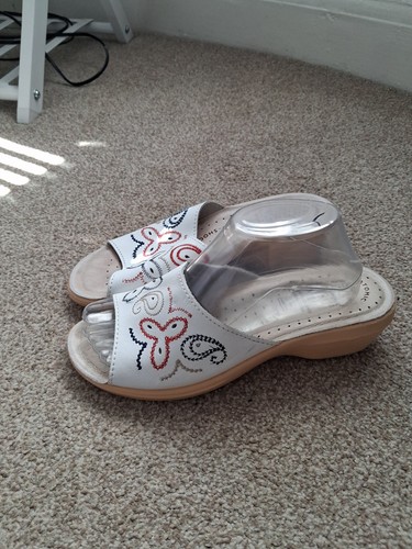 Flyflot white leather - white, mule