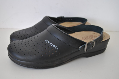 Black leather slip women s - leather,