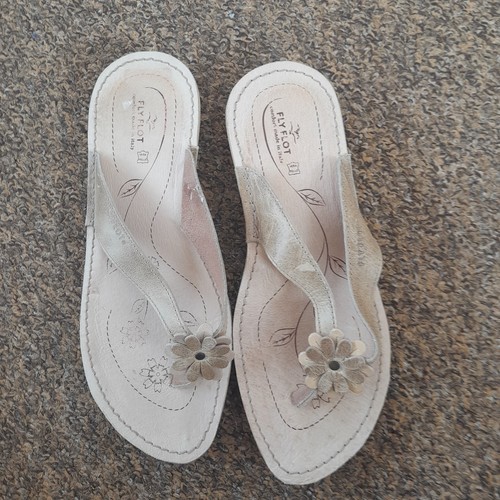 Ladies fly flot beige leather - ,