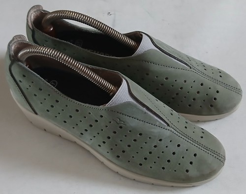 Womens flyflot green nubuck - womens,